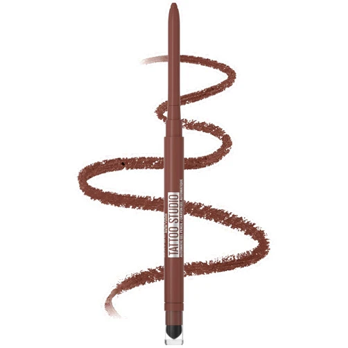 Maybelline Tattoo Studio Automatic Gel Pencil Waterproof Eyeliner, Blendable, Smudge Resistant, Matte Eyeliner For Up To 36HR Wear, Expressotini (Smokey Brown), Packaging May Vary