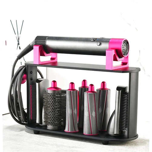 Foho Storage Holder Compatible for Dyson Airwrap Styler, 8-Holes Countertop Bracket Organizer Stand Storage Rack for Hair Curling Iron Wand Barrels Brushes Diffuser Nozzles for Home/Bedroom/Bathroom