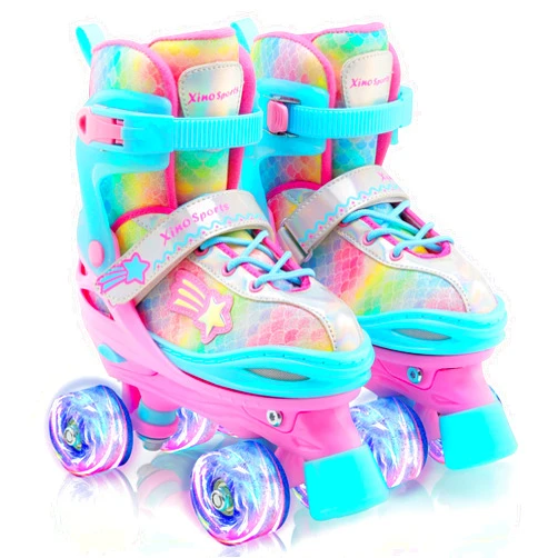 Xino Sports XinoSports Kids Adjustable Roller Skates for Girls & Boys with Light Up Wheels (Ages 5-20) – Roller Skates with Illuminating Wheels