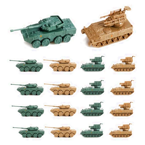 ViiKONDO Toy Tank Model Kit Military Vehicle 1/144 Scale Modern Chinese ZTL11 Armored Personnel Carrier vs PGZ95 Antiaircraft Artillery Plastic DIY Assembly Army Men Wargame Gift (16 pcs)