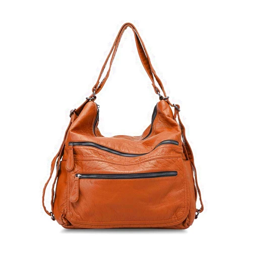 Divick Large Soft Washed Leather Purses, Handbags for Women Hobo Bags, Convertible Backpack Satchel Shoulder Crossbody Bags