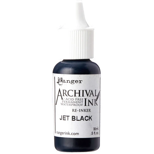 Ranger Archival Pad Reinker .5oz, Jet Black