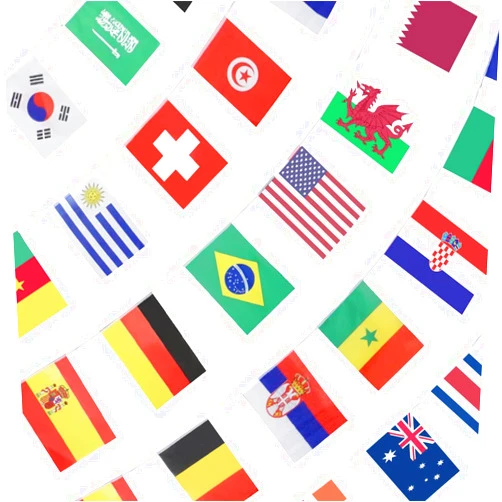 Anley 32 Countries String Flag, International Bunting Pennant Banner, Decoration for Grand Opening, Sports Bar, Party Events - 33 Feet 32 Flags