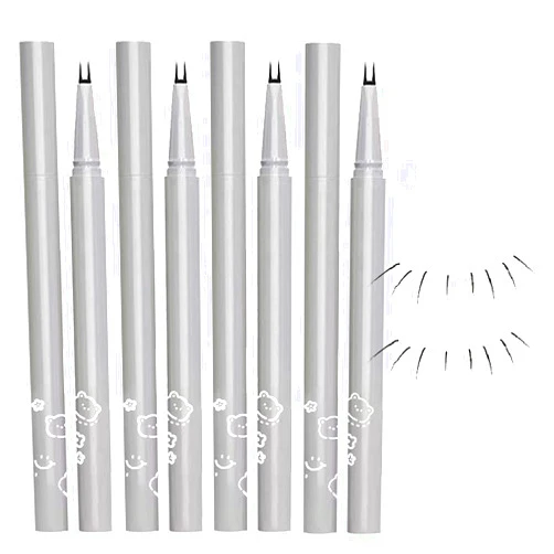 VCHICBP Double Tip Lower Eyelash Pencil, Double Tip Eyelash Pencil, Waterproof Double-tip Eyelash Pencil, Double-tip Eyelash Pencil, Waterproof Liquid Eyeliner, Long-Lasting Eyeliner (4pcs Brown)