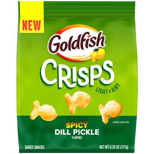 Goldfish Crisps Spicy Dill Pickle Flavored Baked Chip Crackers, 6.25 Oz Bag