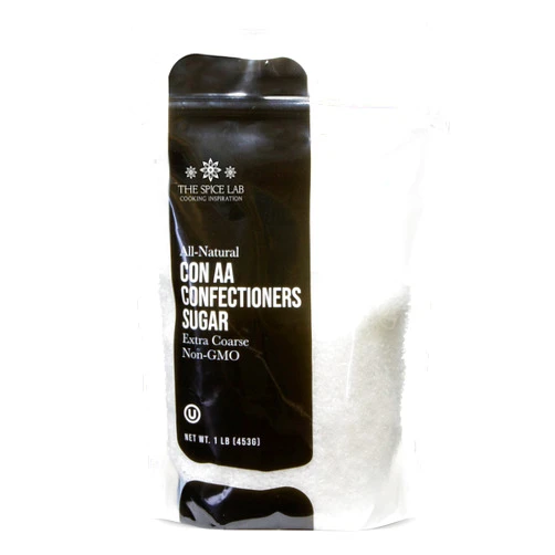 The Spice Lab Confectioners Sugar - Extra Coarse Sugar - 1 Pound - Con AA - Sugar Crystals for Baking and Cupcake Decorations - Excellent for Decorating Candy - Perfect for Bakeries