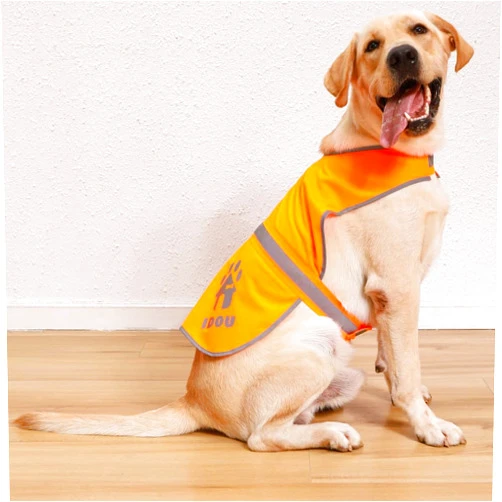 IDOU Reflective Dog Vest,High Visibility Orange Dog Vest,Dog Safety Vest for Walking, Jogging or Training L