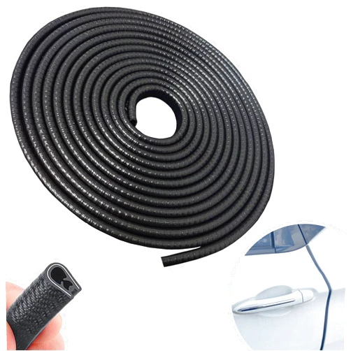HUYOUWUQ Door Protector Car Door Protector Edge Guards Car Door Edge Guards Adhesive Free Universal for Cars, Trucks, Suvs, Suvs and Most Car Door Panels (Black, 16.4Ft（5M）)