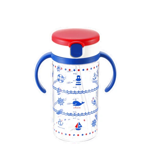 Richell Aqulea outing straw mug 320 Blue
