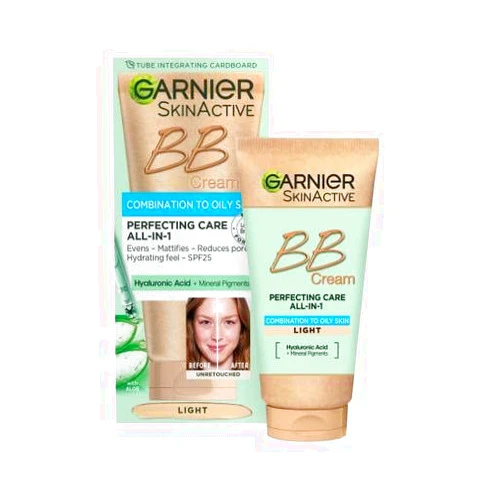 Garnier Skin Naturals Combination to Oily Hyaluronic Aloe All-in-1 BB Light Cream, 50ml