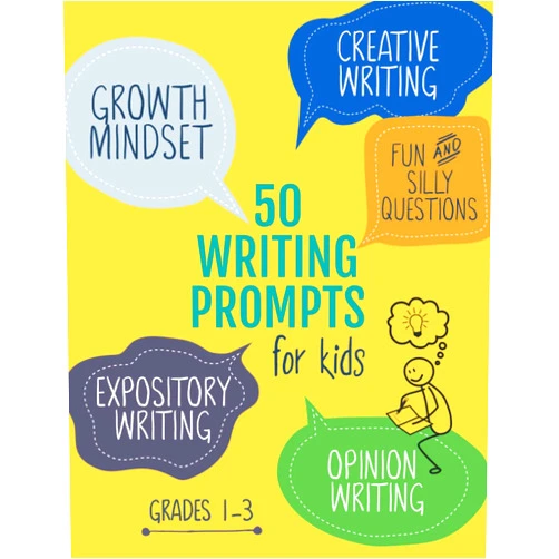 Creativity Builders 50 Writing Prompts for Kids: Growth Mindset Questions | Creative Writing | Opinion Writing | Expository Writing | Narrative Writing