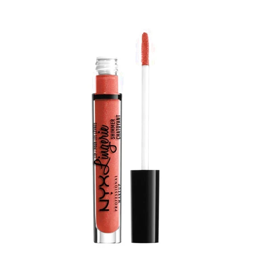 NYX PROFESSIONAL MAKEUP Lip Lingerie Shimmer, Lip Gloss - Bare with Me (Pale Nude)