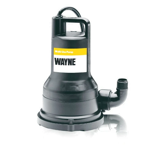 WAYNE VIP30-1/3 HP Reinforced Thermoplastic Submersible Multi-Use Pump - Up to 2,500 Gallons Per Hour - Heavy Duty Multi-Use Pump