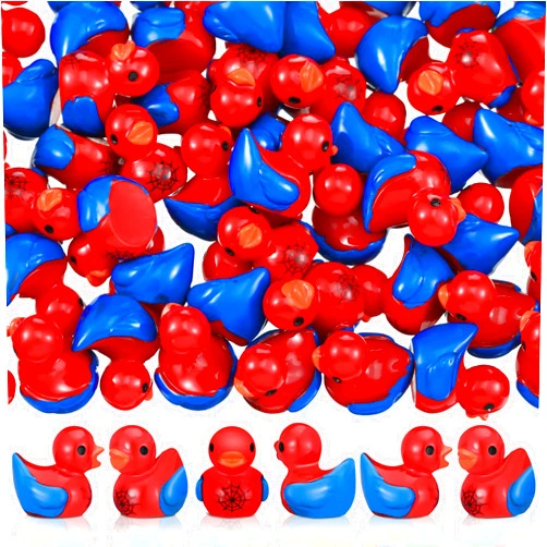 RoundFunny 120 Pcs Mini Resin Spiderweb Ducks Tiny Duck Miniature with Spiderweb Small Resin Animals Figures Landscape Decor for Home Office Car Decor Festive Gift