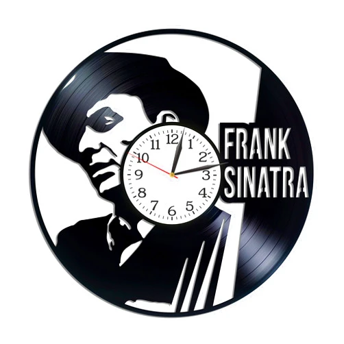 Kovides Frank Sinatra Room Art Music Art Lp Vinyl Retro Record Wall Clock Exclusive Frank Sinatra Gift Birthday Gift for Man Frank Sinatra Clock Xmas Gift Idea for Woman