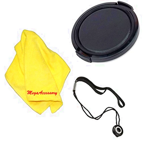 MEGAACCESSORY 52mm Universal Snap-On Lens Cap for Canon EF-S 60mm f/2.8 Macro USM Digital SLR Lens for + Cap Keeper + Microfiber Cleaning Cloth