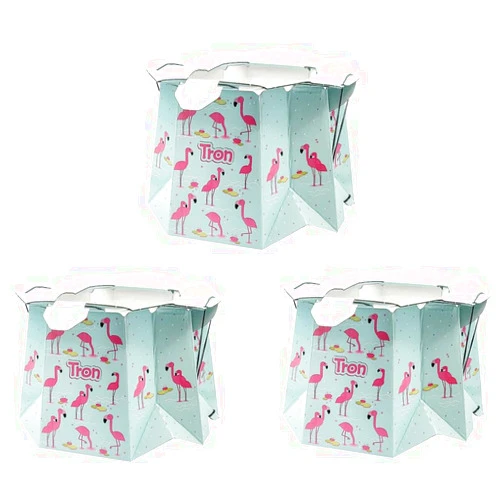 Hippychick Tron Potty, Travel Sickness Throw Away Packs for Children of up to 30 kg, Disposable, Collapsible, Portable, Non-Spill, Environment Friendly, Potty Training, 3-Pack, Flamingo