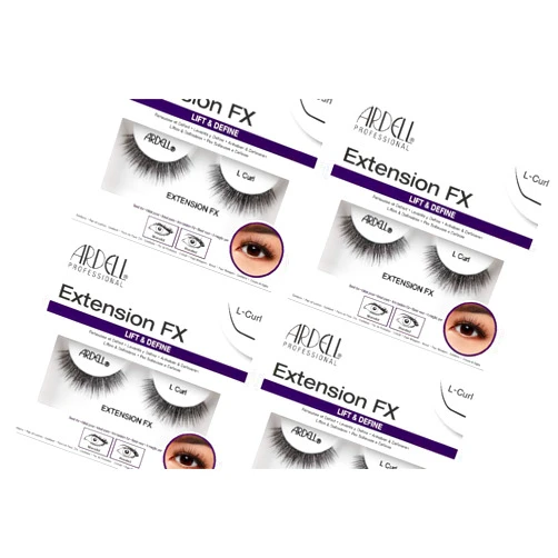 Ardell Lash Extension FX L Curl Lashes – Lift & Define Eyelashes, Natural for Hooded Eyes, Reusable Eye Lash, 4 Pack