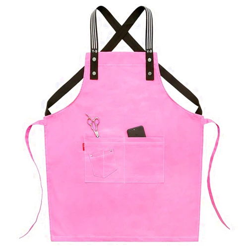 ALCKO Durable Tool Apron with Pockets, Heavy Duty Waxed Canvas for Kitchen, Garden, Pottery, Craft Workshop, Garage (Color : Pink, Size : X-Large)