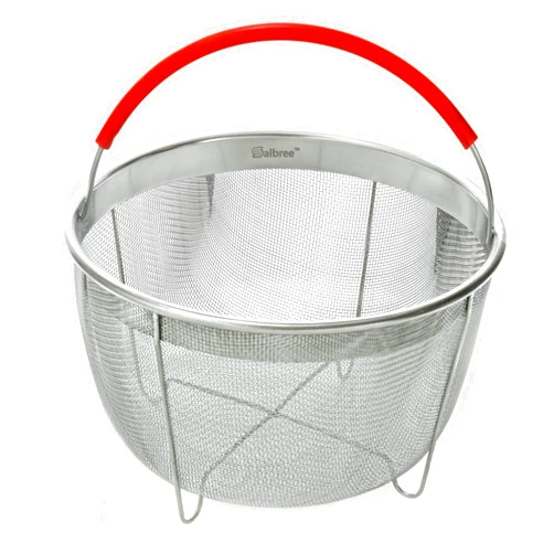 Salbree Original Salbree Steamer Basket for 8 qt quart Instant Pot Accessories, Stainless Steel Strainer and Insert fits IP Insta Pots, Instapot, Other Pressure Cookers, with Silicone Handle [3qt 6qt avail]