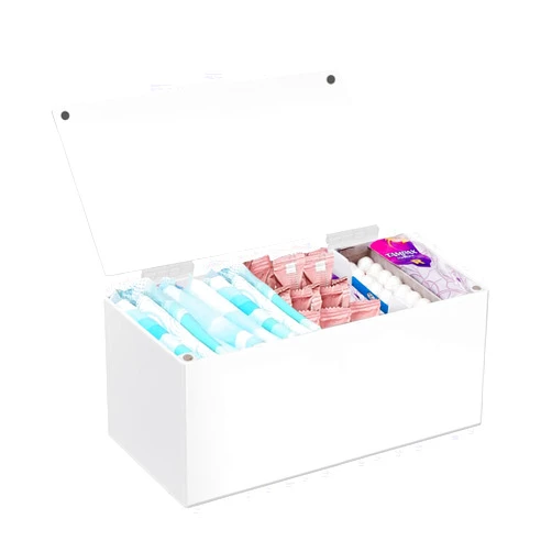 KPPTYTY Acrylic Sanitary Napkin Storage Container, Pad and Tampon Organizer for Period, Sanitary Napkin Dispenser, Sanitary Pad Tampon Storage Box For Woman Teen Girl, Pad and Tampon Organizer for Bathroom