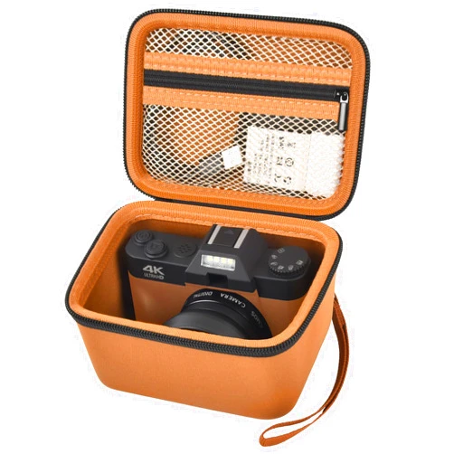 Comecase Vlogging Camera Case Compatible with Duluvulu/for TEBNGIHNM/for zheozeig/for Oiadek 4K Digital Cameras for Youtube. Vlog Camera Carrying Storage for Lens, Cable and Other Accessories - Brown