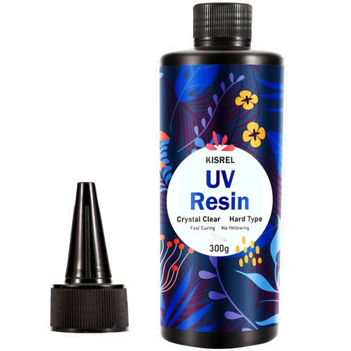 KISREL UV Resin 300g - Upgraded UV Resin Kit, Hard Type Crystal Clear Ultraviolet Curing UV Epoxy Resin for Craft Jewelry Making
