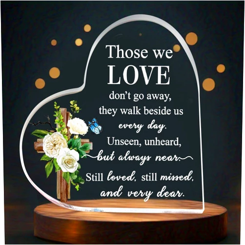 Tranquil Treasures Heart Shaped Memorial Keepsake with Sorry for Your Loss Message. Bereavement, Condolences, Remembrance, Sympathy Gift for Loss of Loved One (White Flowers)