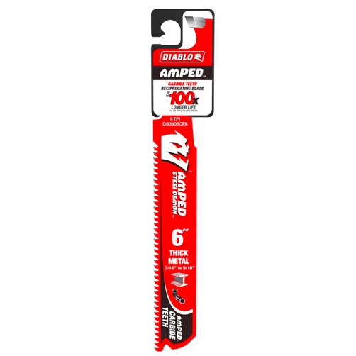 Diablo Amped Steel Demon Carbide Teeth Reciprocating Saw Blade for Thick Metal - 100x Longer Cutting Life - 6