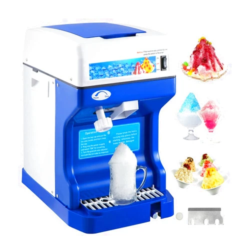 Prettyshop4246 Ice Shaver Machine Compact Size Tabletop Snow Cone Texture Full Automatic Electric Commercial Shaved Frozen Drink Slushies Milkshakes Crushes Soft Slush Yogurt Restaurant Hotel Home Coffee Shop