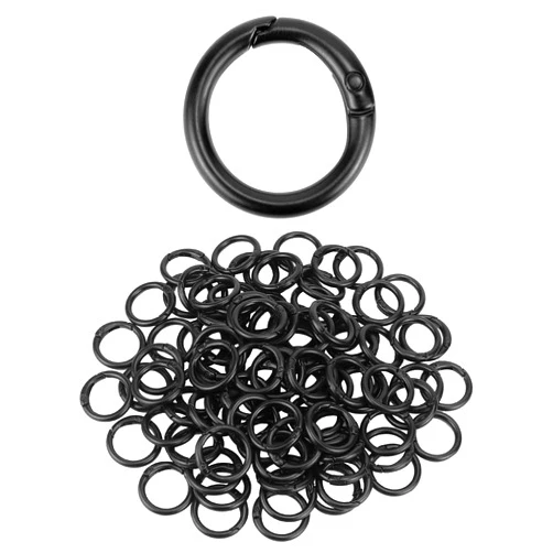 QWORK Spring O Ring, 100 Pcs Steel Round Snap Hooks for Backpacks, Handbags, and More