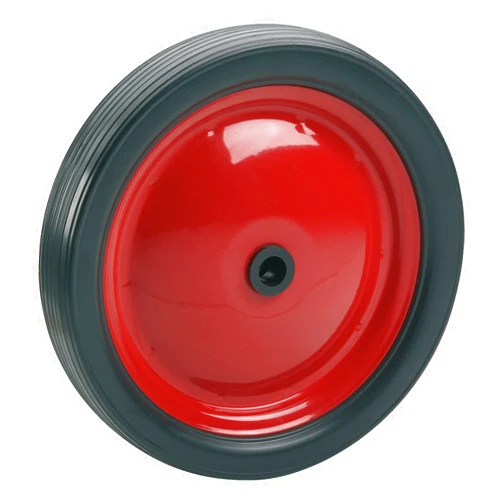Dörner + Helmer 709302 PVC Wheel with Red Steel Rim and Grooved Profile 130 x 21 x 12 mm Hub Width 34 mm