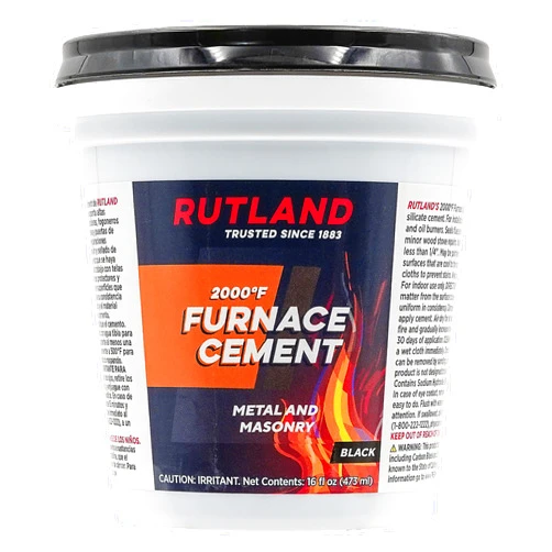 RUTLAND PRODUCTS Rutland Furnace Cement, High Temp Cement for Metal & Masonry, 16 oz, Black