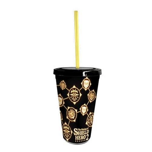 ABYSTYLE The Rising of the Shield Hero 16 Oz. Plastic Acrylic Tumbler Carnival Cup With Reusable Straw & Leakproof Lid BPA-Free Anime Manga Drinkware Gift