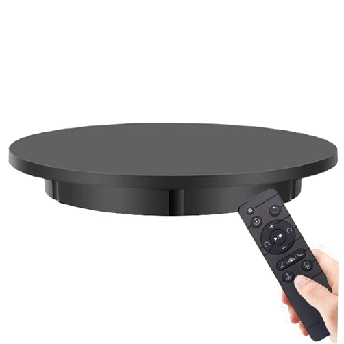 ANUU Motorized Rotating Display Stand, 360 Degree Photography Turntable with Remote Control, for Product Photography Display, Jewelry, Watch, 3D Models,Black