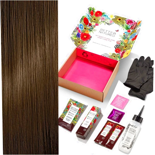 Better Natured 4N Medium Natural Brown Permanent Hair Color Dye Kit (Color, Developer, Barrier Cream, Gloves, Cleaning Wipe, Shampoo and Conditioner) Radiant Color that Lasts up to 8 Weeks