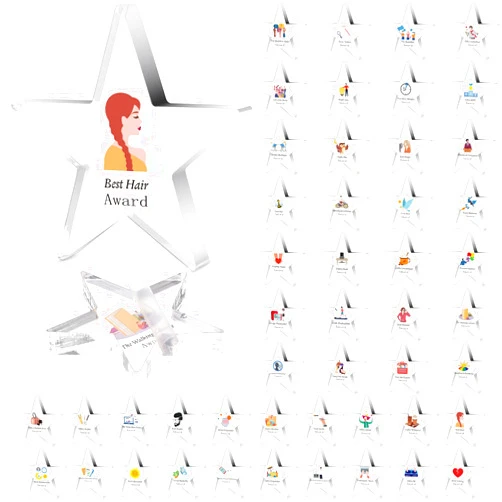 Liliaafar 48 Pcs Funny Employee Appreciation Awards Gifts Bulk Small Acrylic Appreciation Awards Trophies Small Team Gifts for Teacher Nurse Office Coworker Staff Recognition(Employee Star)