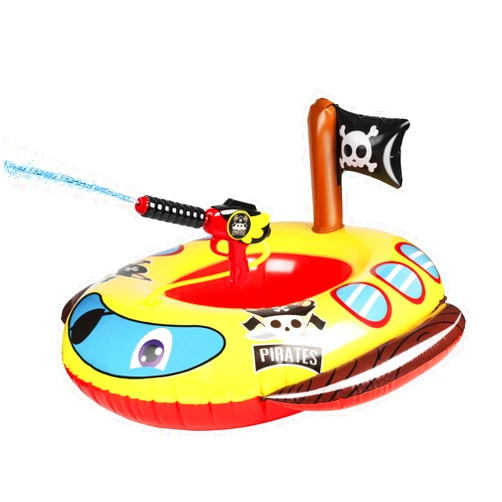 10Leccion Inflatable Pool Floats Kids with Water Gun, Pirate Ship Pool Floats for Toddlers, Blow Up Pool Toys for Kids Ages 4-8, Summer Fun Boat Shaped Water Toys Swimming Floaties for Boys and Girls