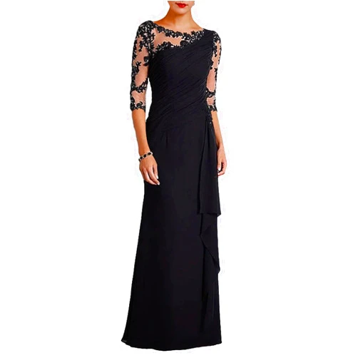 Clixsy Mother Dresses Chiffon Ruched - Lace Appliques Ruffles Mother of The Bride Gowns Long