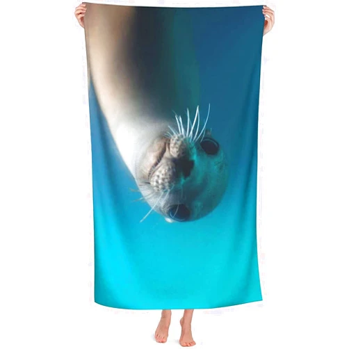 Epushow California Sea Lion Beach Towel Super Thick Bath Towel Swimming Pool Soft Blanket