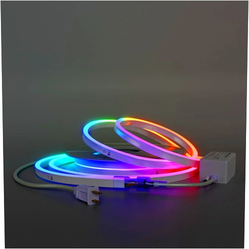 HRGXYUN 16ft RGB Led Neon Rope Light, 110v Waterproof Led Neon Strip with Brightness Adjustment,Multicolor Change Flexible Neon Rope Lights for Supermarket,High Building, Celebration,ETL listed,