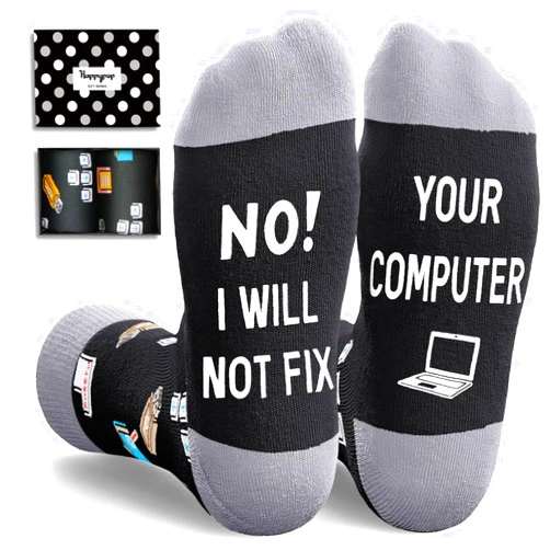 HAPPYPOP Computer Gifts for Geeks Programmers - Coding Programming Gifts for Computer Engineers, Nerds, and Coders, Geeky Socks for Men