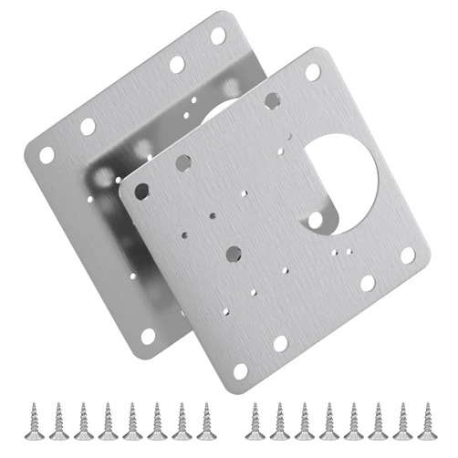 TiGilt Cabinet Hinge Repair Plate Kit - Strong Durable Stainless Steel Cabinet Hinges Kit Brackets, Easy Install Cabinet Repair Kit to Fix & Upgrade Wooden Kitchen & Bathroom Cabinets (2 PCS)