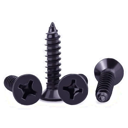 EASTLO #14 x 1 Flat Head Phillips Sheet Metal Tek Screws, 304 Stainless Steel 18-8, Black Oxide Coated Finish, Corrosion Resistant Flat Head Wood Screws, 30 PCS
