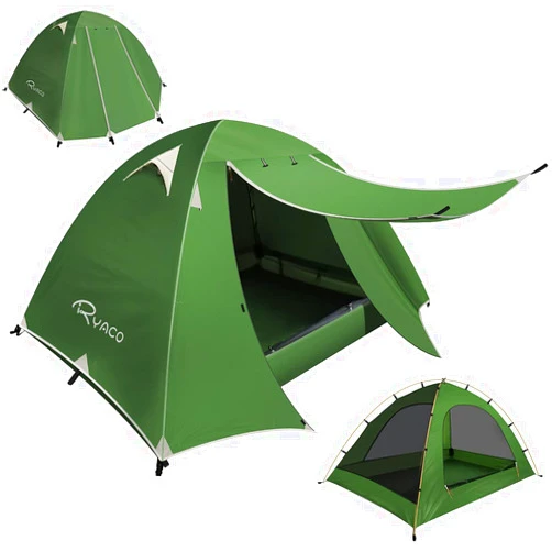RYACO 2-3 Person Camping Tent with Carrying Bag – Light Weight Dome Tents for Adults Camping, Backpacking and Outdoors Hiking Gear Green