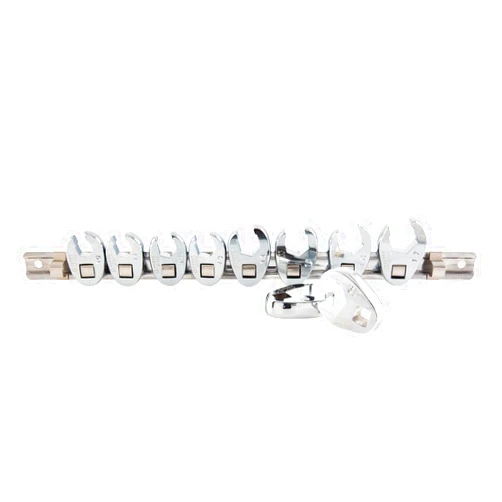 SUNEX TOOLS 9710M 3/8-Inch Drive Metric Crowfoot Flare Nut Wrench Set, Size-10 - Size 19, 10-Piece