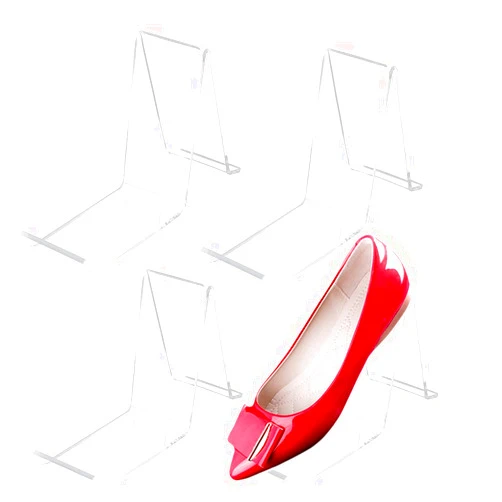 Wresty 2 Pair/4 Pcs Acrylic Shoe Store Display Stands Clear Sandal Display Stands High Heel Display Rack Holder for Home Shopping Malls