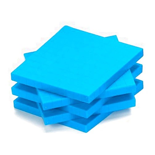 EAI Education Base Ten Flats: Blue Plastic - Set of 10