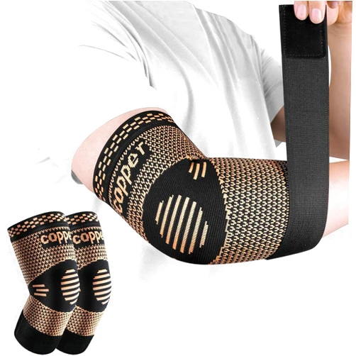 Vlela Copper Elbow Sleeve,Elbow Compression Sleeve, Elbow Brace For Tendonitis and Tennis Elbow,Golfers, Arthritis, Bursitis. Elbow Pain Relief,Weightlifting, Fit for Men & Women