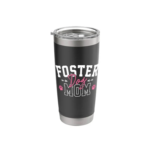 Retro Foster Dog Mom Gifts Foster Dog Mom - Retro Dog Adoption Rescue Dog Animal Lover Stainless Steel Insulated Tumbler